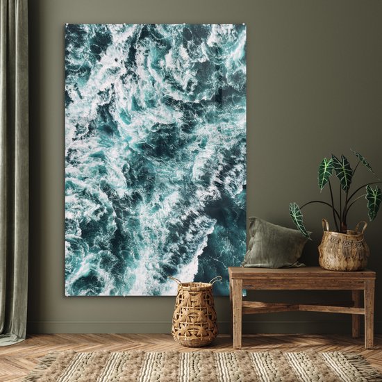 MuchoWow® Peinture sur verre 120x180 cm - Peinture sur verre acrylique - Mer - Blauw - Nature - Water - Photo sur verre - Peintures