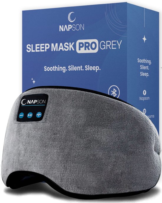 Napson Slaapmasker - Bluetooth Speakers - Oogmasker Slaap - Grijs