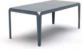 Weltevree | Bended Table | Aluminium Tuintafel 90 x 180 cm | Tuinmeubel, Buitentafel, Eettafel Buiten | Tuin Tafel 6 Personen | Grijsblauw