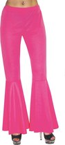 Funny Fashion - Jaren 80 & 90 Kostuum - Hippie Broek Roze Neon - Roze - Maat 36-38 - Carnavalskleding - Verkleedkleding
