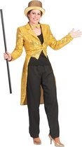 Funny Fashion - Frackjas Goud Vrouw - Goud - Maat 44-46 - Carnavalskleding - Verkleedkleding