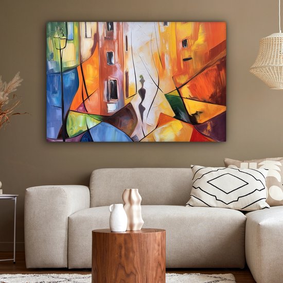 Tableau Peinture Abstrait - Art - Peinture - Couleurs - 120x80 cm - Décoration murale