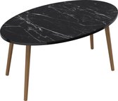 Table basse Sindal 41x90x50 cm marbre noir et couleur bois