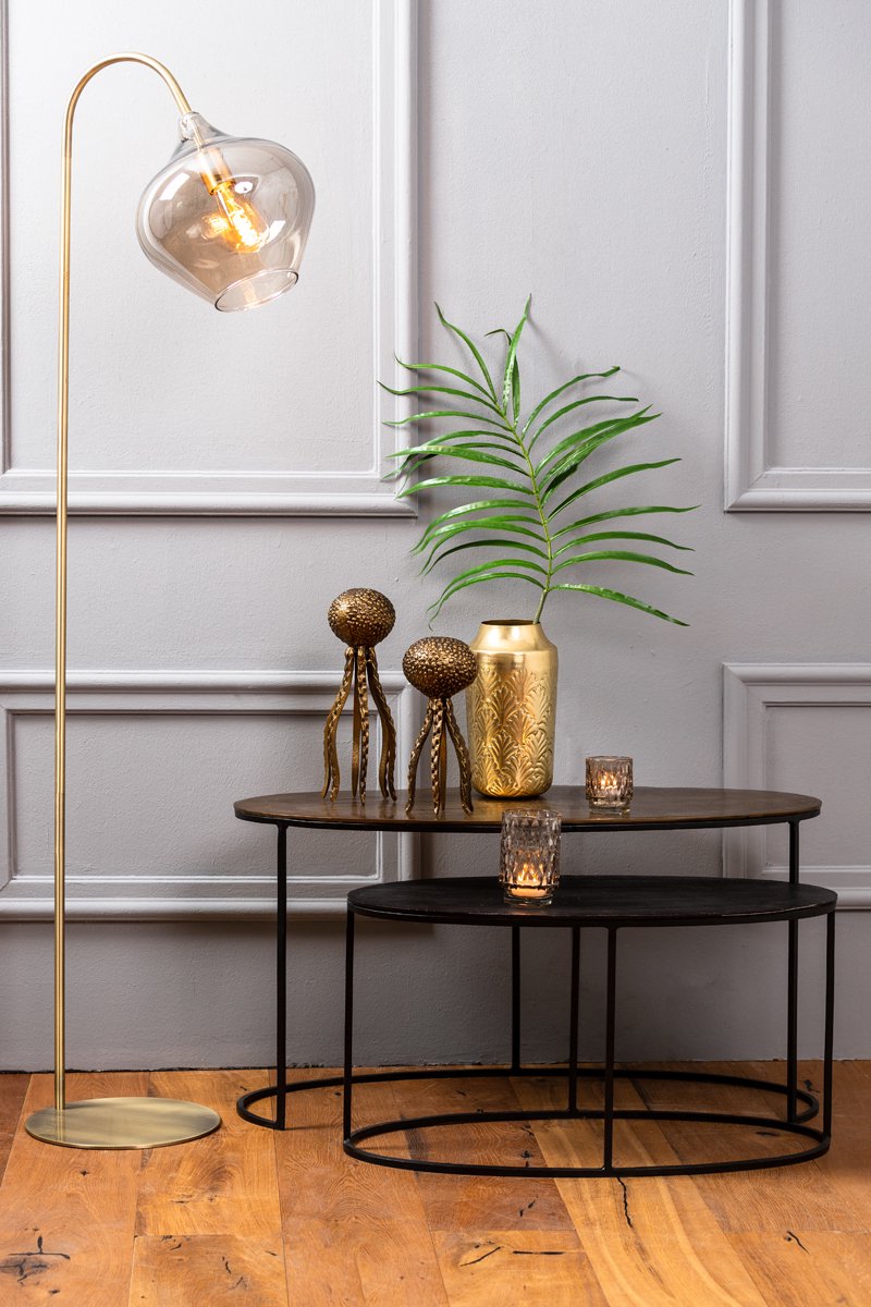 Bijzettafel PAXSON - 89x42x46cm - Brons - Set van 2