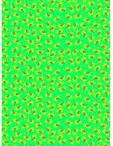 Decopatch papier Luipaard groen en geel FLUO