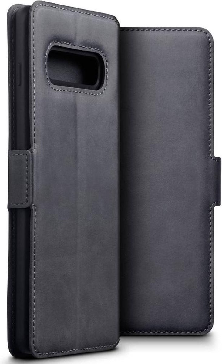 Qubits - lederen slim folio wallet hoes - Samsung Galaxy S10 Plus - Grijs