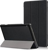 Lunso - Geschikt voor Lenovo Tab M10 Gen 1 - Tri-Fold Bookcase hoes - Zwart