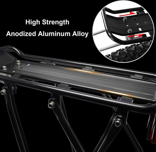 SPGOOD Fietsbagagedragerset (24-29 inch), verstelbare universele aluminiumlegering mountainbike