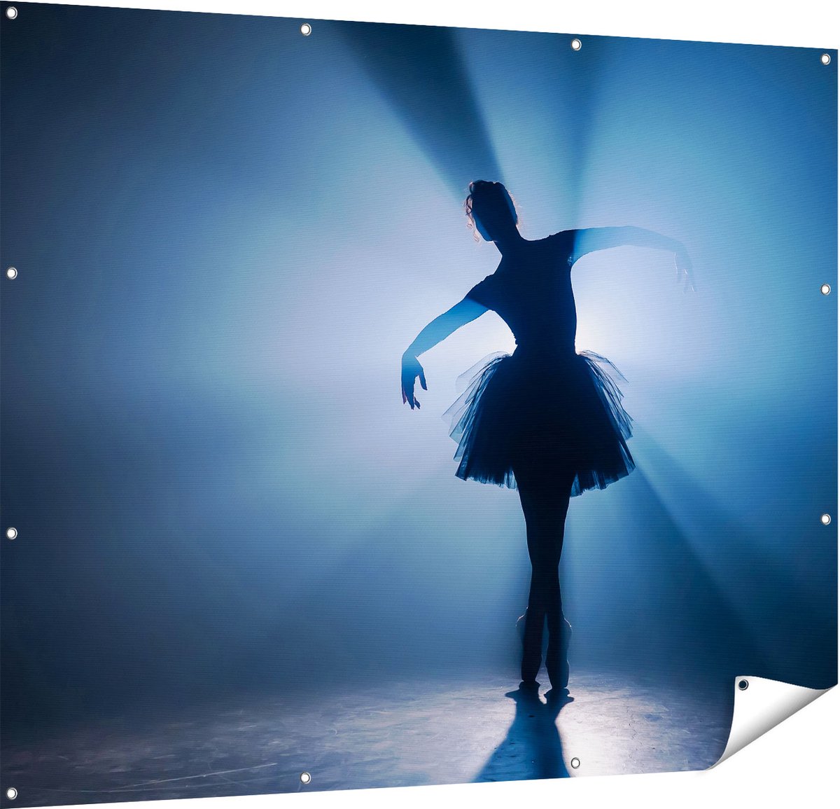 Gards Tuinposter Ballerina Silhouet - Ballet - 150x120 cm - Tuindoek - Tuindecoratie - Wanddecoratie buiten - Tuinschilderij Multikleur