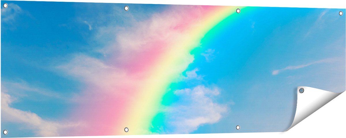Gards Tuinposter Regenboog - 150x50 cm - Tuindoek - Tuindecoratie - Wanddecoratie buiten - Tuinschilderij Multikleur
