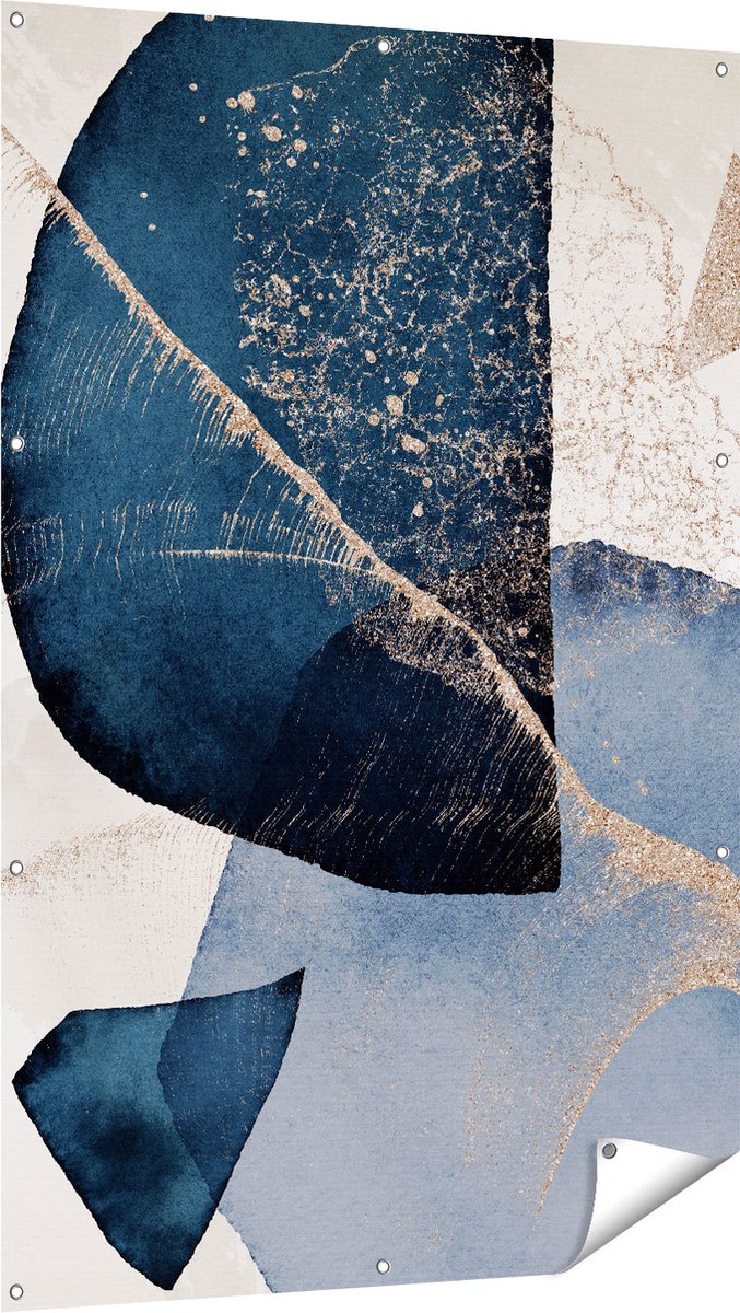 Gards Tuinposter Abstracte Kunst - Marmer met Gloed - 100x150 cm - Tuindoek - Tuindecoratie - Wanddecoratie buiten - Tuinschilderij Multikleur
