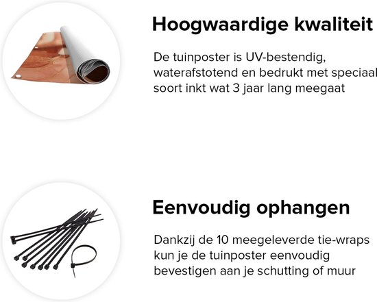 Gards Affiche de jardin Art Abstrait en Marbre Rose - 160x120 cm - Toile jardin - Décoration de jardin - Décoration murale extérieur - Tableau jardin