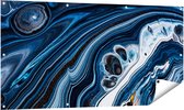 Gards Tuinposter Abstracte Kunst - Blauwe Verf - 140x70 cm - Tuindoek - Tuindecoratie - Wanddecoratie buiten - Tuinschilderij