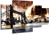 Peinture sur toile Londres | Marron, blanc, gris | 160x90cm 4 Liège