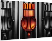 Glasschilderij Glas - Oranje, Zwart, Grijs - 120x80cm 3Luik - Foto Op Glas - Geen Acrylglas Schilderij - GroepArt 6000+ Glas Art Collectie - Maatwerk Mogelijk