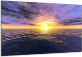 Peinture sur verre Sunset | Jaune, violet, bleu | 120x70cm 1Hatch | Tirage photo sur verre |  F001723