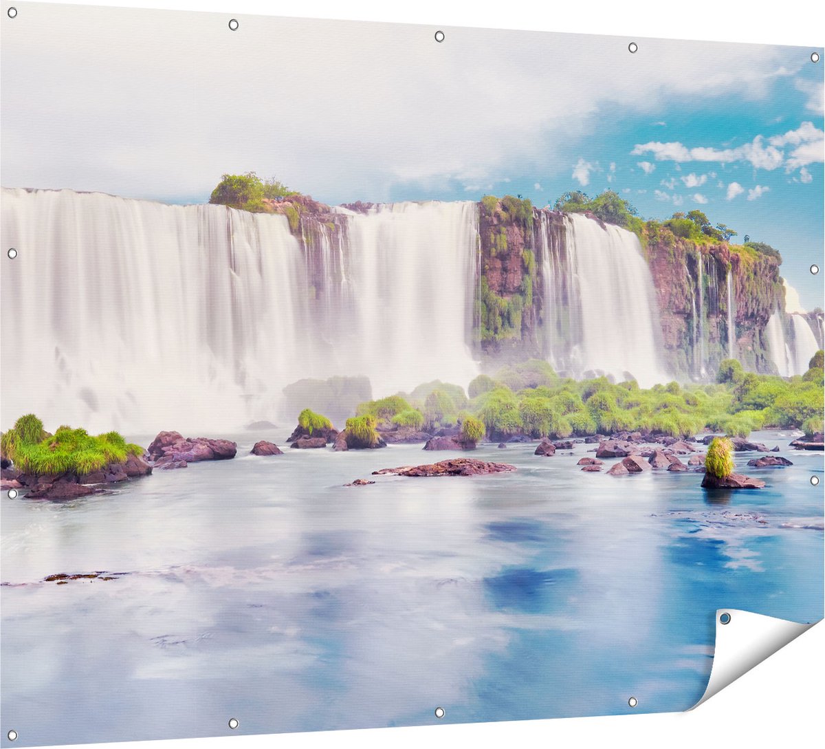 Gards Tuinposter Watervallen in Argentini� - 160x120 cm - Tuindoek - Tuindecoratie - Wanddecoratie buiten - Tuinschilderij Multikleur