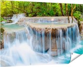 Gards Tuinposter Waterval in het Bos in Thailand - 150x100 cm - Tuindoek - Tuindecoratie - Wanddecoratie buiten - Tuinschilderij
