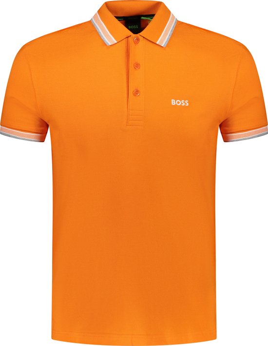 Boss Polo Oranje Oranje Getailleerd - Maat 3XL - Mannen - Lente/Zomer Collectie - Katoen