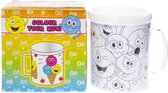 Kleur je Eigen Beker Smiley - Speelgoed - Knutselen voor Kinderen - Kleurplaten - Drinkbeker - DIY