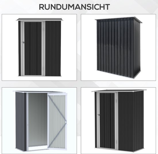 Stalen Gereedschapsschuur Outsunny, Afsluitbare Dubbele Deur Ventilatieopeningen Houtlook Stalen Behuizing 1 96~1gni192f39801