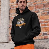 Zwarte Koningsdag Hoodie Kingsday Tiger Oranje - Maat M - Uniseks Pasvorm - Oranje Feestkleding