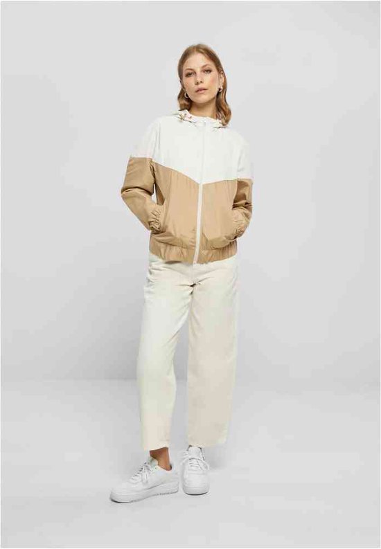 Urban Classics Dames Arrow Windbreaker, dames windjack, verkrijgbaar in vele verschillende kleuren, maten XS tot 5XL, wit/zwart, XXL