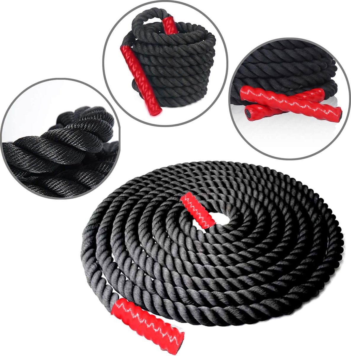 Battle Ropes Battle Rope 9m 12m 15m Ø38mm Fitness Sport Tau corde  d'entraînement corde