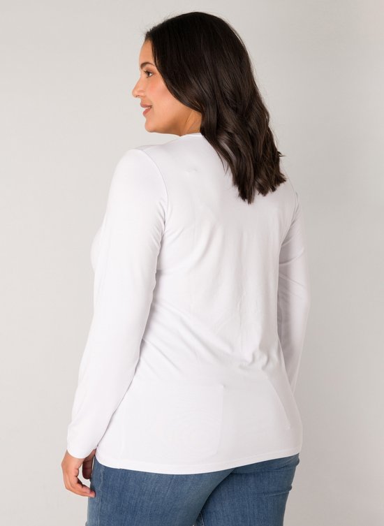 BASE LEVEL CURVY Aso Jersey Shirt - White - maat X-0(44)