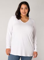 BASE LEVEL CURVY Alize Jersey Shirt - White - maat 5(58/60)