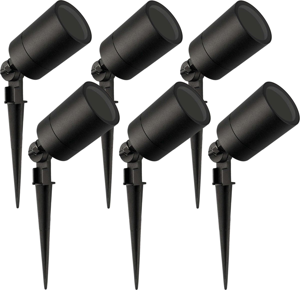 Ledvion - 6X LED Spotlight - GU10 - Zwart - 5W - IP65