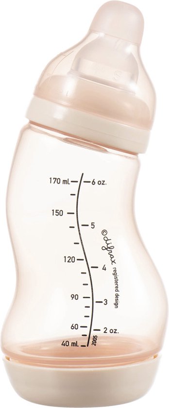 Difrax Babyfles 170 ml Natural - S-Fles - Anti-Colic - Lichtroze - 1 stuk - Difrax