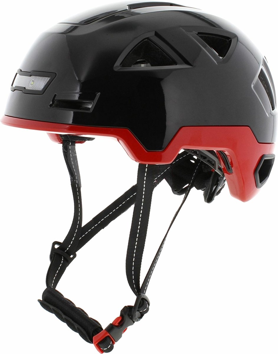 Vito E-City helm glans zwart rood XXL 62-64 CM voor E-bike / Speed Pedelec / Snorfiets