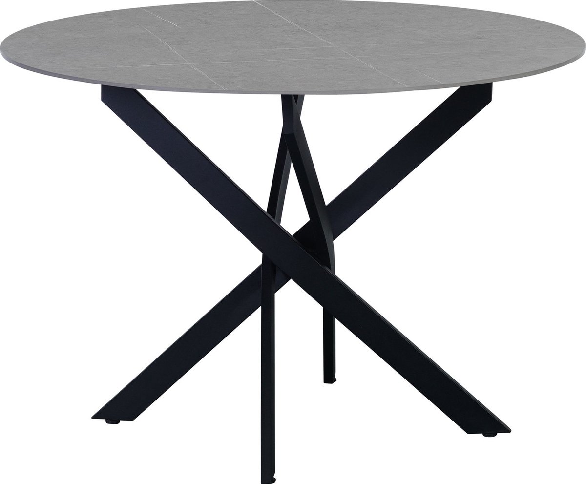 Dimehouse Eettafel Vivian marmerlook grijs 110 x 110 x 76 cm - Marmer - Modern - Rond