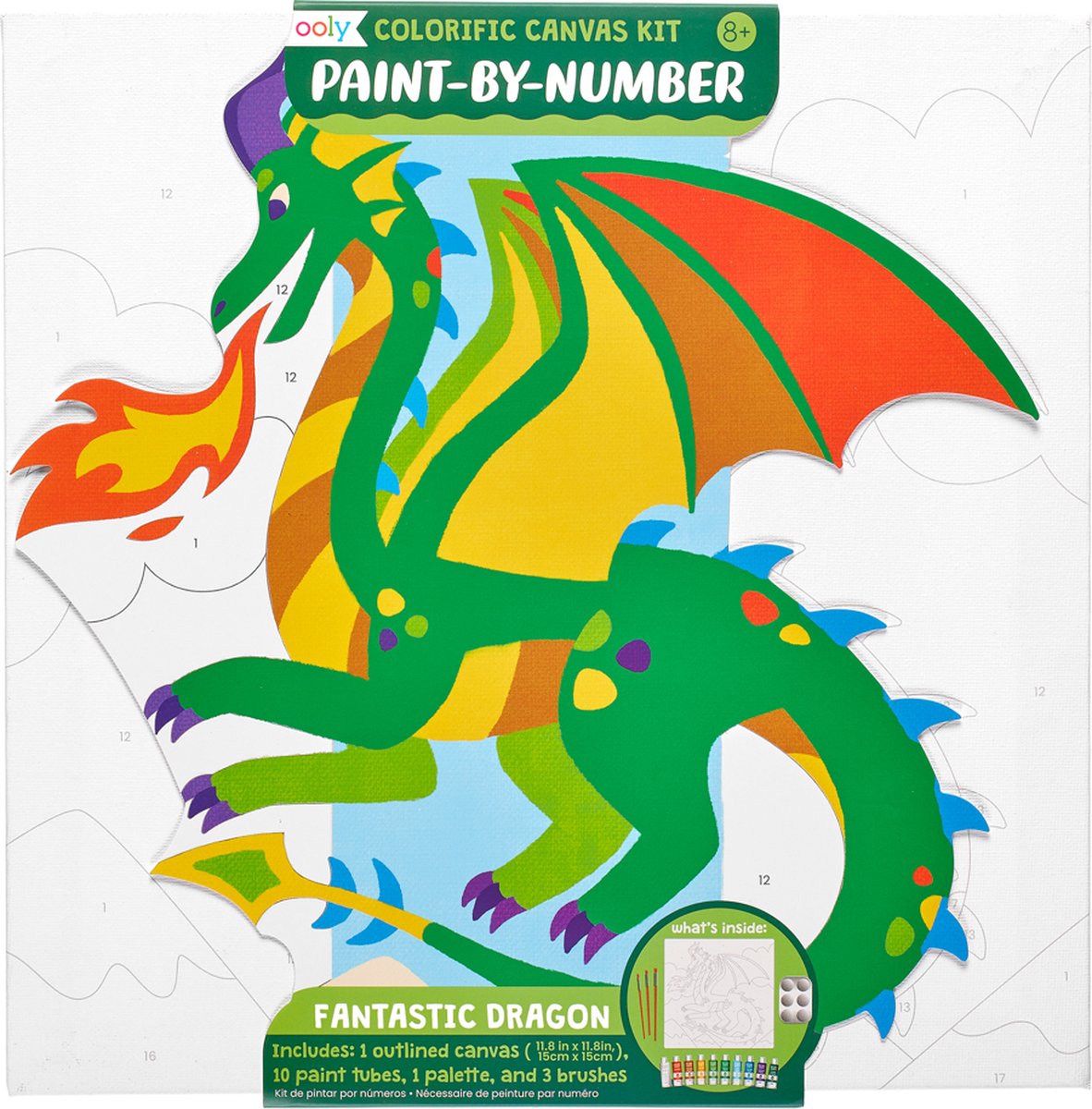 Ooly Colorific Canvas Verf met Nummer Kit Fantastische Draak