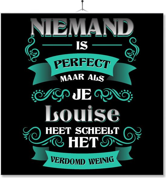 Tegel Met Opdruk | Kado | Cadeau | Niemand Is Perfect Maar Als Je Louise Heet Scheelt Het Verdomd Weinig