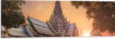 Dibond - Mooi Kasteel met Zonsondergang in Thailand - 120x40 cm Foto op Aluminium (Wanddecoratie van metaal)