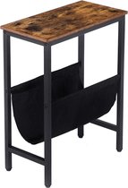 Bijzettafel, banktafel met opbergruimte, 48 x 24 x 61 cm, nachtkastje, koffietafel, gemakkelijk te monteren, donkerbruin