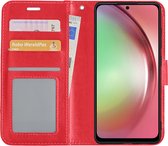 Hoes Geschikt voor Samsung A54 Hoesje Book Case Hoes Flip Cover Wallet Bookcase - Rood