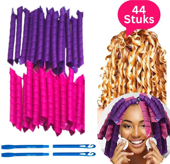 BeautyFit - Heatless Curls 44 stuks + opberg-tas - Krulset - Haarrollers -... | bol.com