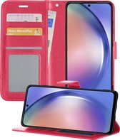 Hoesje Geschikt voor Samsung A54 Hoesje Book Case Hoes Portemonnee Cover Walletcase - Hoes Geschikt voor Samsung Galaxy A54 Hoes Bookcase Hoesje - Roze