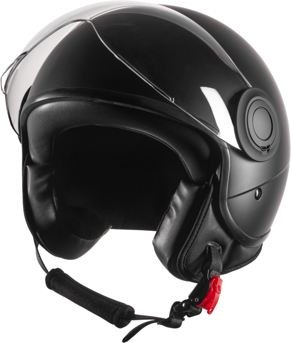 Casque Moto Scooter Vespa Jet Visiere Longue Approuvé ECE 22 Noir XS