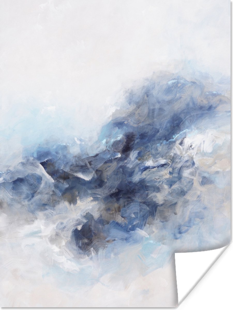 Poster Verf - Schilderij - Abstract - Blauw - 30x40 cm