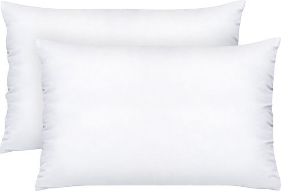 Oreiller Komfortec 50x75 cm (ensemble de 2 pièces), oreiller de couchage de qualité hôtelière, oreiller chambre à coucher, lavable, ergonomique (Wit)