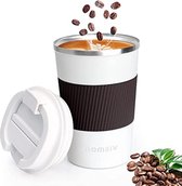 thermosbeker - Koffiemok \roestvrij staal, dubbelwandig, geïsoleerd, lekvrij, reisbeker met deksel, koffie-to-go beker / thermos cup - Coffee mug /warme en koude dranken 380ml