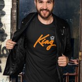 Zwart Koningsdag T-shirt - MAAT XL - Heren Pasvorm - King 2 Kleuren