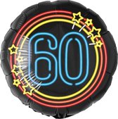 Folieballon - 60 jaar - Neon - 46cm - Zonder vulling