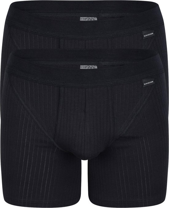 SCHIESSER Authentic shorts (2-pack) - met gulp - zwart - Maat: S
