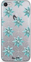 Casetastic Apple iPhone 7 / iPhone 8 / iPhone SE (2020) Hoesje - Softcover Hoesje met Design - Statement Flowers Blue Print