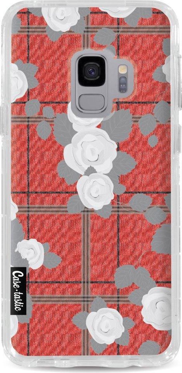 Casetastic Design Hoesje voor Samsung Galaxy S9 - Hard Case - Flower Tartan Red Print